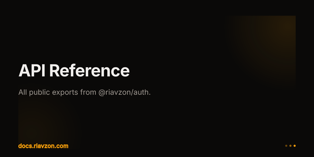 API Reference | Riavzon | Ecosystem