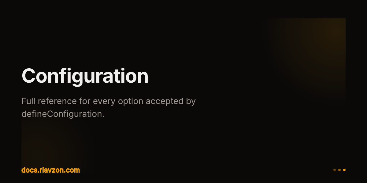 Configuration | Riavzon | Ecosystem