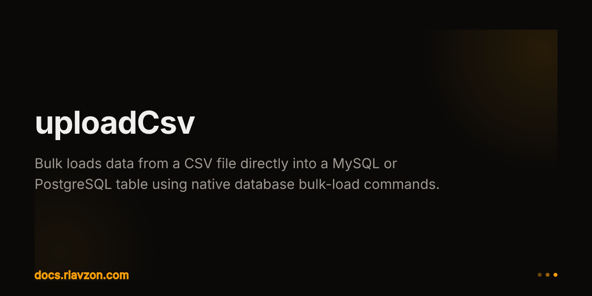 uploadCsv | Riavzon | Ecosystem
