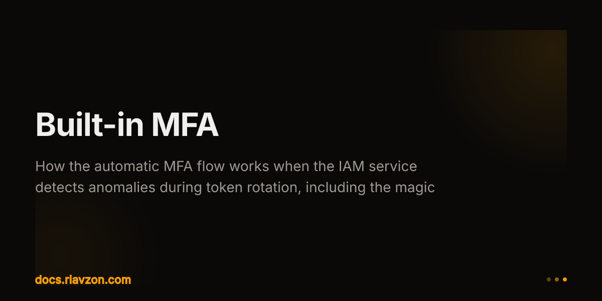Built-in MFA | Riavzon | Ecosystem