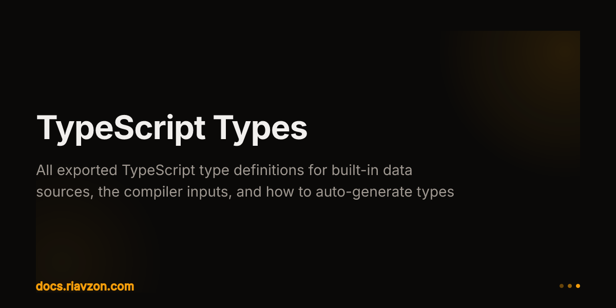 TypeScript Types | Riavzon | Ecosystem