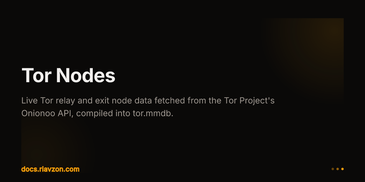 Tor Nodes | Riavzon | Ecosystem