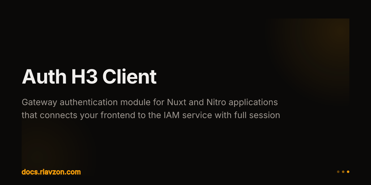 Auth H3 Client | Riavzon | Ecosystem
