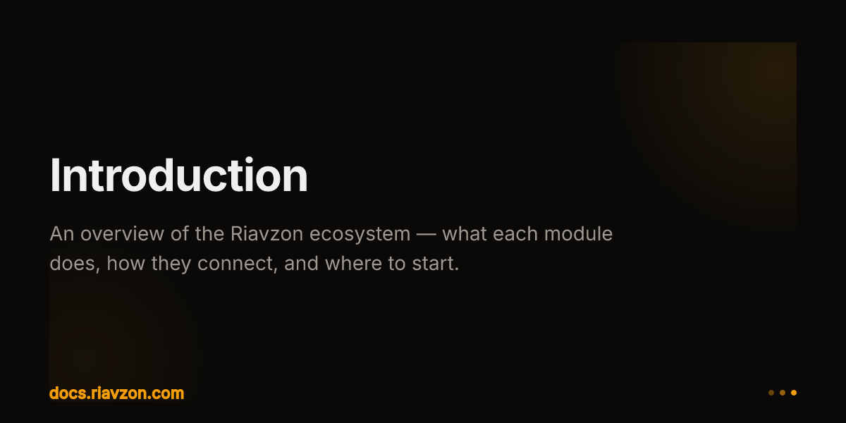 Introduction | Riavzon | Ecosystem