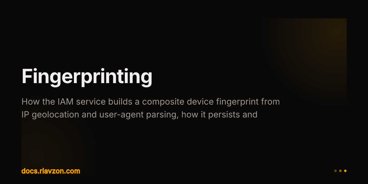 Fingerprinting | Riavzon | Ecosystem